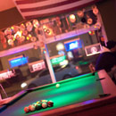 Fotografia wnętrz, pizzeria Boston Bar, sala bilardowa